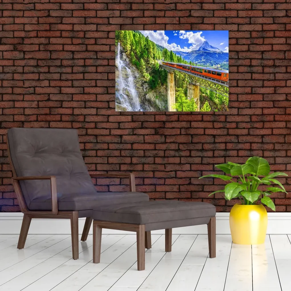 Sklenený obraz - Matterhorn, Zermatt, Valais, Švajčiarsko (70x50 cm)