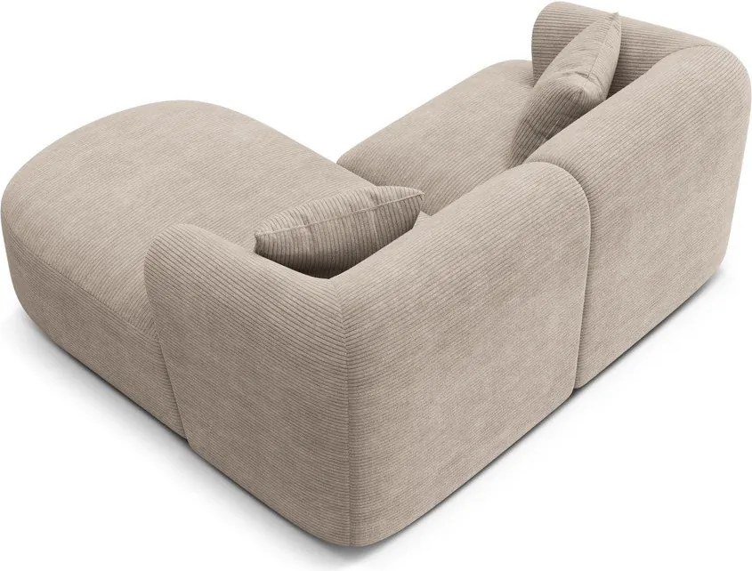 Svetlohnedá menčestrová rohová pohovka (pravý roh/s leňoškou) Campi – Cosmopolitan Design