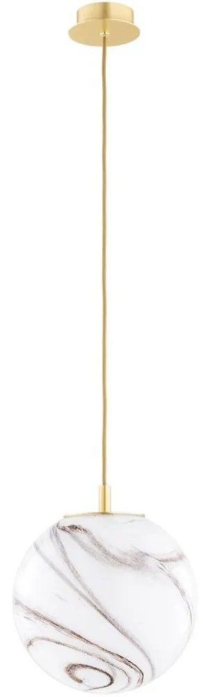 Argon 8447 - Luster na lanku ALMIROS 1xE27/15W/230V pr. 25 cm alabaster zlatá