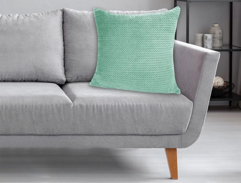 Dekoračný vankúš ZigZag 60x60 cm, mätová zelená