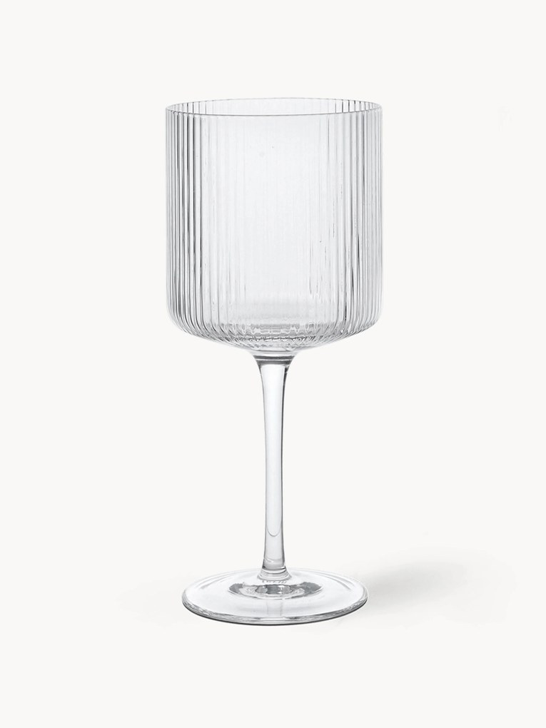 Ručne fúkané reliéfne poháre na červené víno Ripple, 2 ks