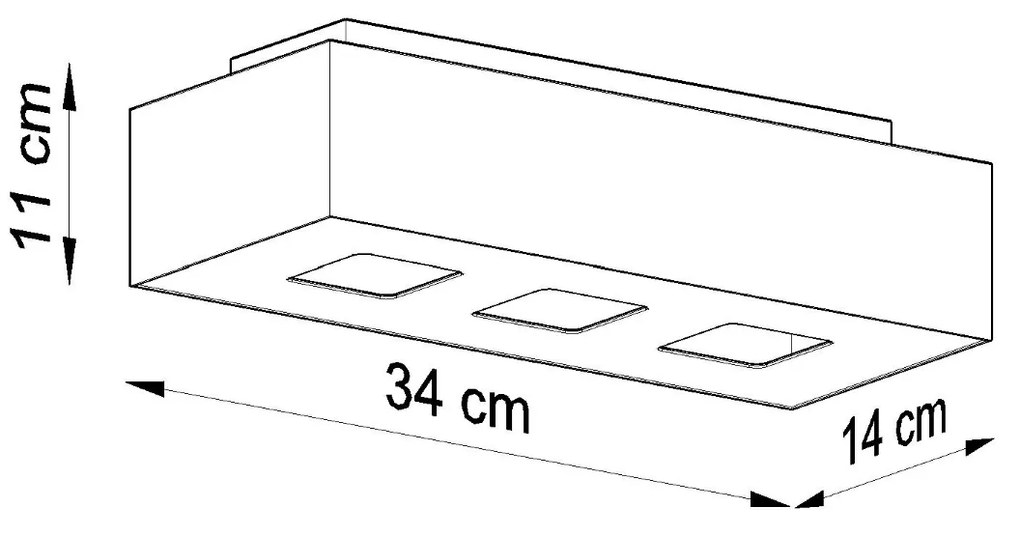 Stropné svietidlo Mono 3, 1x biele/čierne kovové tienidlo