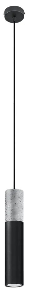 Závesné svietidlo Borgio, 1x betónové/čierne kovové tienidlo
