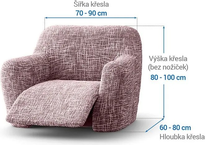 Bielastické poťahy GRAFITI NOVÉ gaštanovo hnedé relaxačné kreslo (š. 70 - 90 cm)