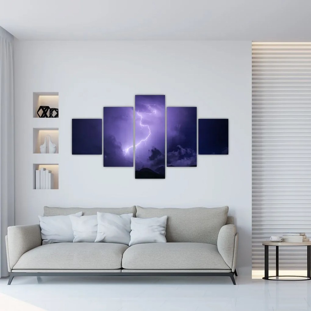 Obraz - fialová obloha a blesk (125x70 cm), 40 ďalších rozmerov