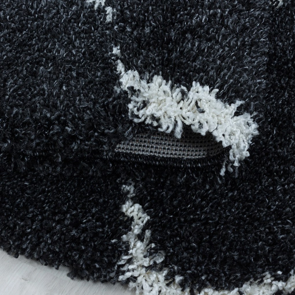 Ayyildiz Kusový koberec SALSA 3201, Okrúhly, Antracitová Rozmer koberca: 160 cm KRUH