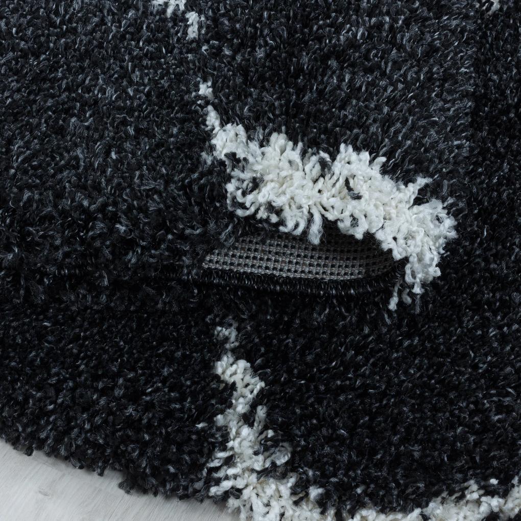 Ayyildiz Kusový koberec SALSA 3201, Okrúhly, Antracitová Rozmer koberca: 200 cm KRUH