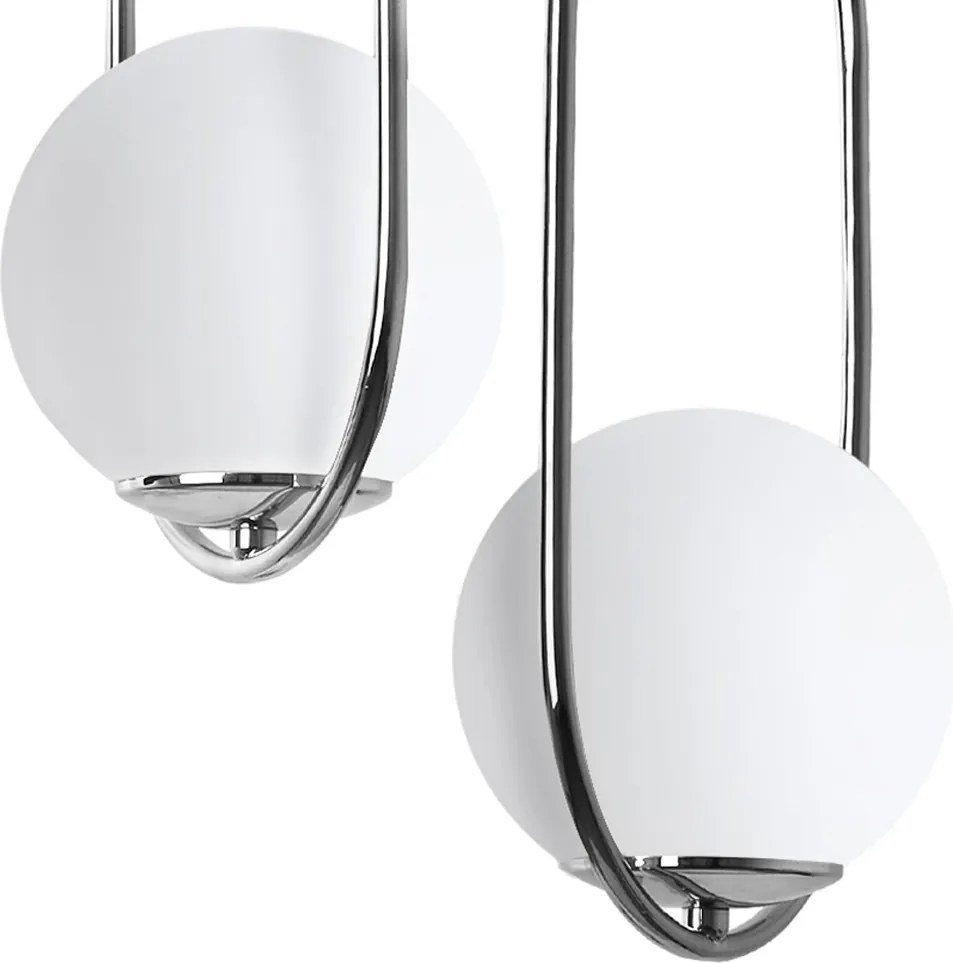 Závesné svietidlo Florence, 1x biele sklenené tienidlo, ch, U