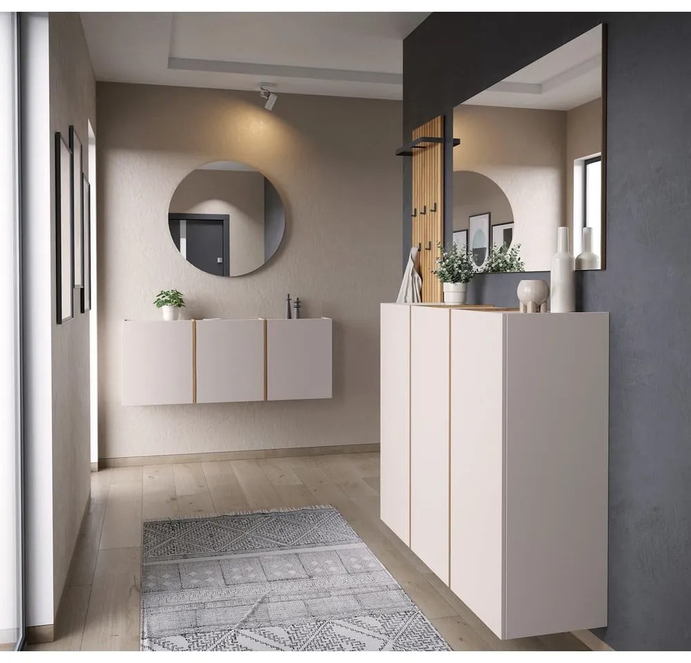 Krémová predsieňová zostava 138x200x27 cm Libbiano – Germania