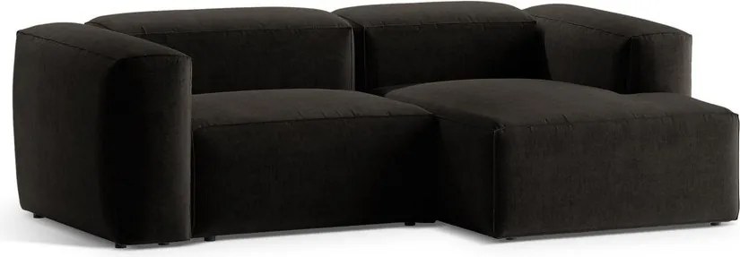 Čierna rohová pohovka (pravý roh/s leňoškou) Bergamo – Cosmopolitan Design