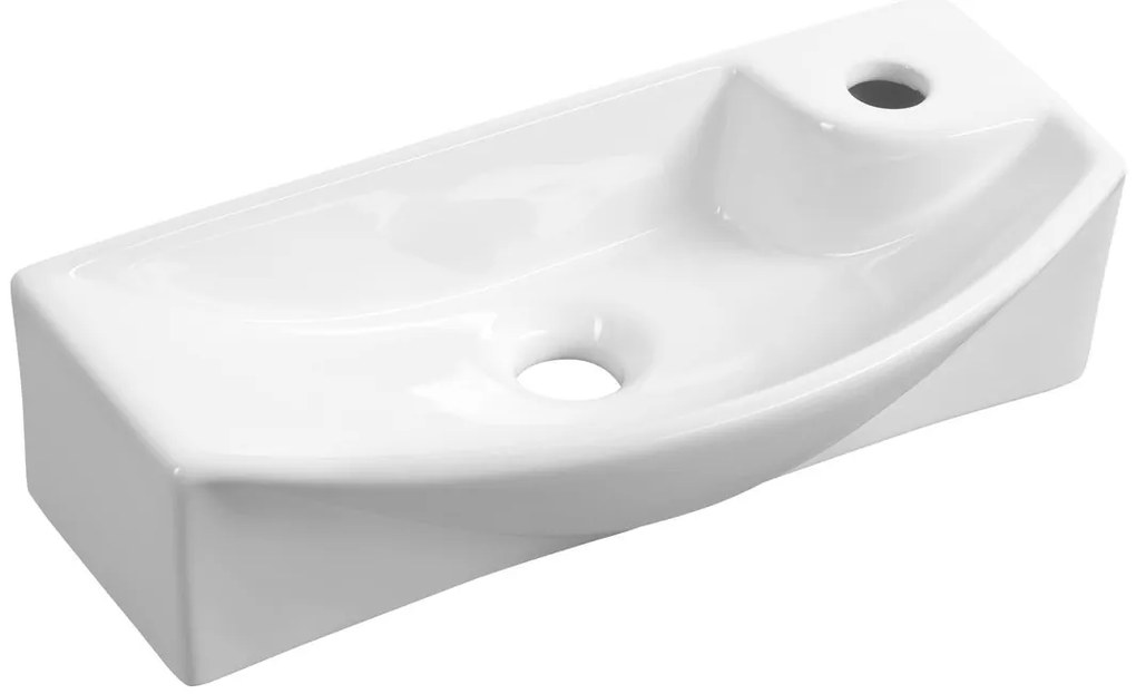 Sapho Sapho, CARLON keramické umývadlo, 45x23cm, otvor pre batériu vpravo, biela, AR458