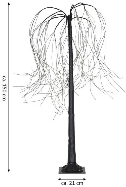 Nexos 72881 Vianočná dekorácia - svetelný strom - smútočná vŕba, 150 cm, 96 LED teple biela