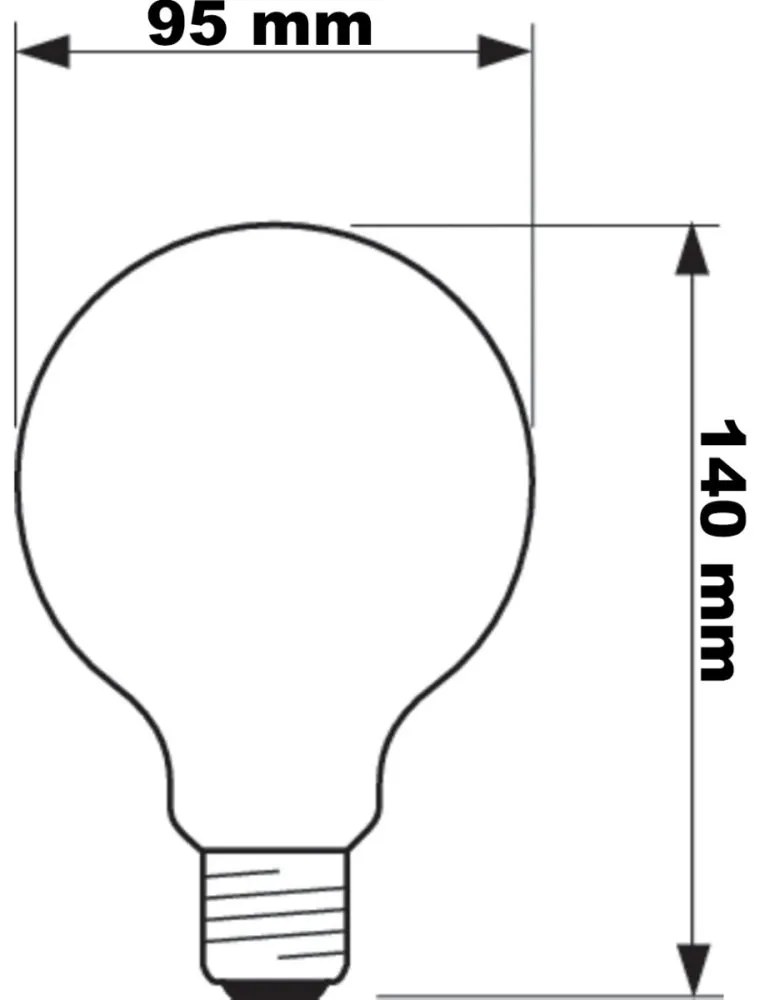 LED žiarovka E27 G93 7W = 60W 806lm 2700K Warm PHILIPS