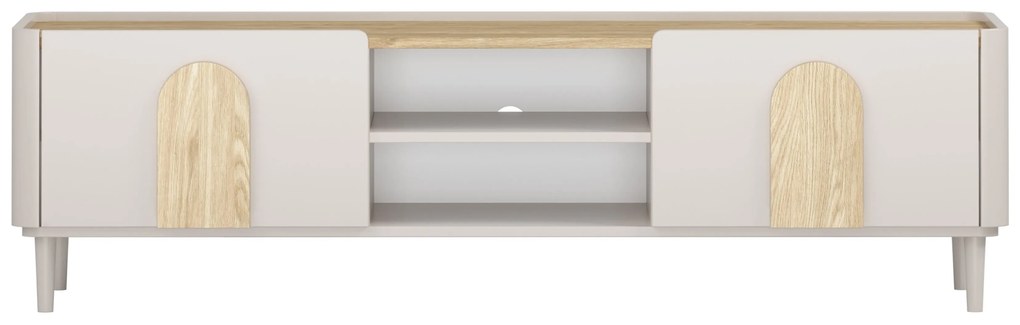 TV stolík Amilio 170 cm na nožičkách - kašmírová / dub olejovaný / dub svetlý