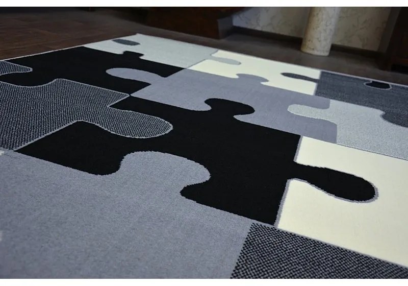 styldomova Detský sivý koberec BCF 3973 puzzle