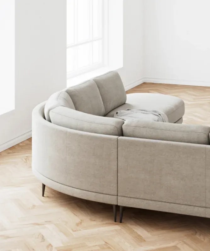 Sedacia súprava DUNA v tvare U, Ľavá, sivá (matrix-17-dark grey)