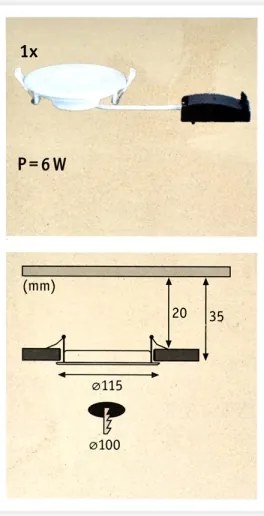 Paulmann 92061 - LED/6W IP44 Kúpeľňové podhľadové svietidlo QUALITY LINE 230V