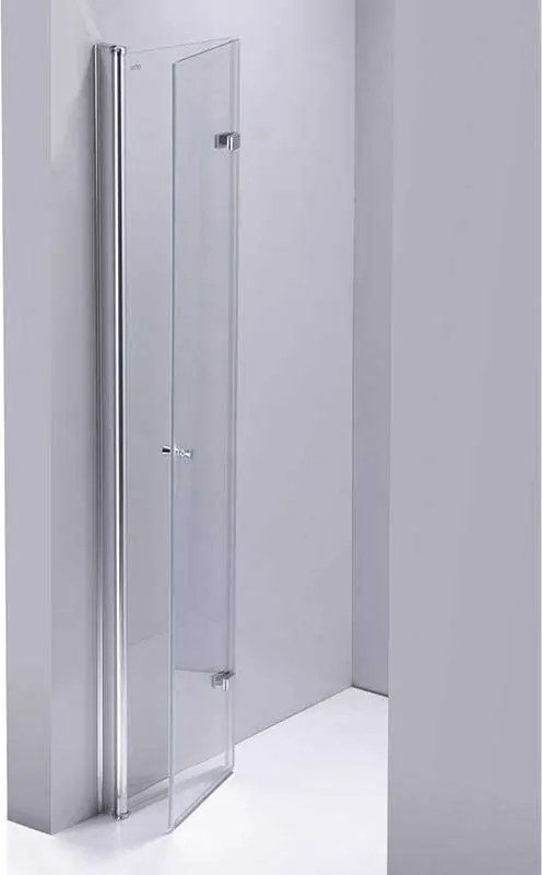 BPS-koupelny Zalamovacie otočné sprchové dvere HYD-JSD01A 80 chrom/transparent pre inštaláciu do niky - bez vaničky