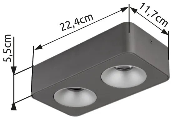 Globo 43100-2 - LED Stropné svietidlo HANGARAU LED/11W/230V 11,7x22,4 cm