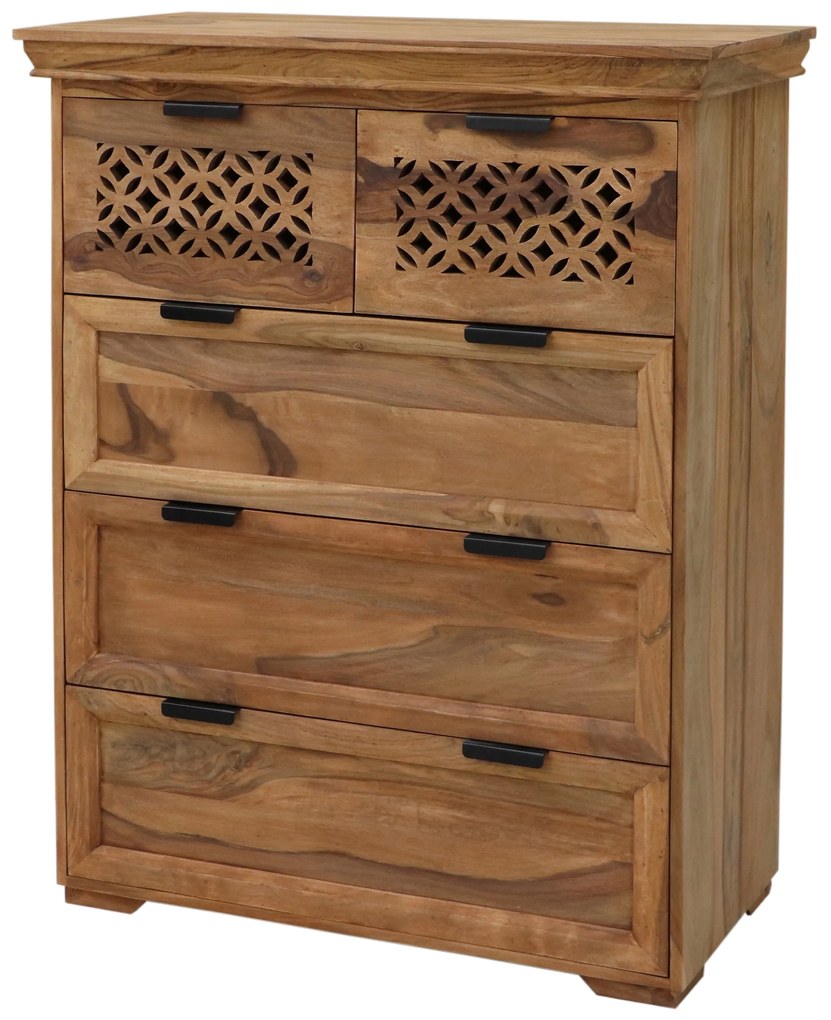 furniture-nabytek.cz - Vysoká komoda so zásuvkami z masívu palisander 90x45x110