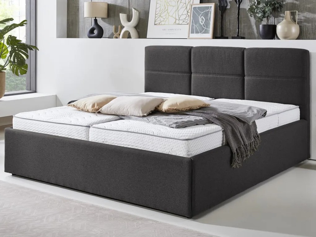 Posteľ Domango 180x200 cm, antracitovo šedá látka