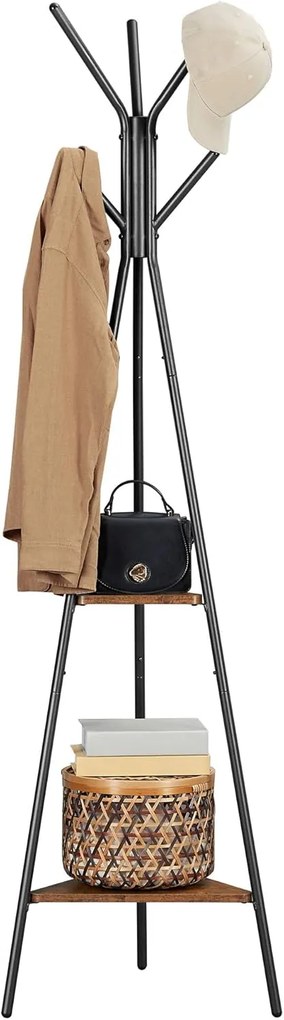 Predsieňový vešiak Vasagle Porta čierny/hnedý