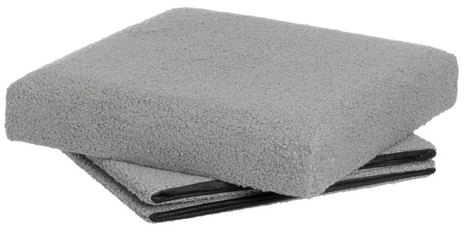 Sivý taburet z textílie buklé Folding – Casa Selección