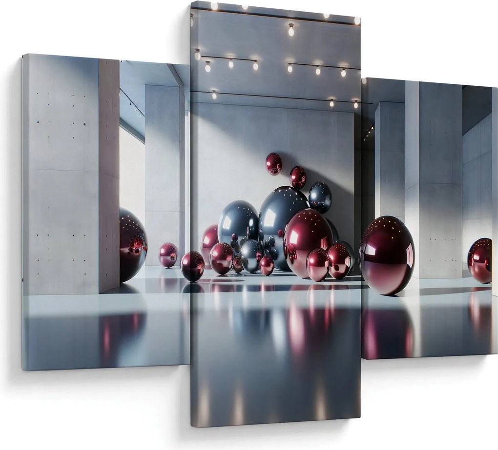 Obraz - 3D priestor s guľami II. (90x60 cm)