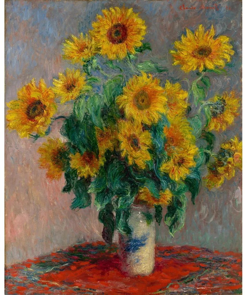 Reprodukcia obrazu Claude Monet - Bouquet of Sunflowers , 50 × 40 cm