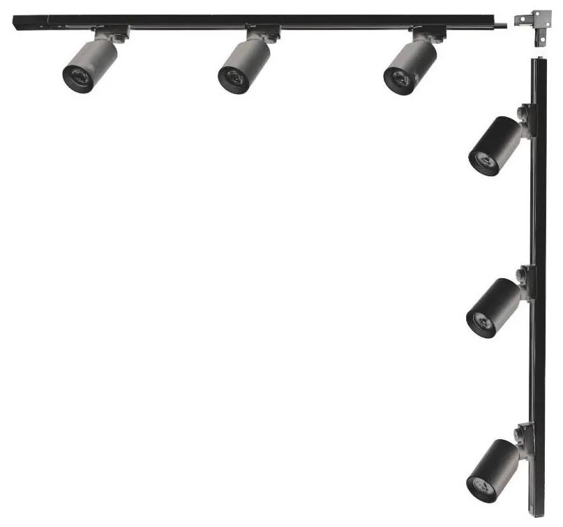 Zuma Line 3566 - Bodové svietidlo v lištovom systéme TORE 6xGU10/35W/230V čierne