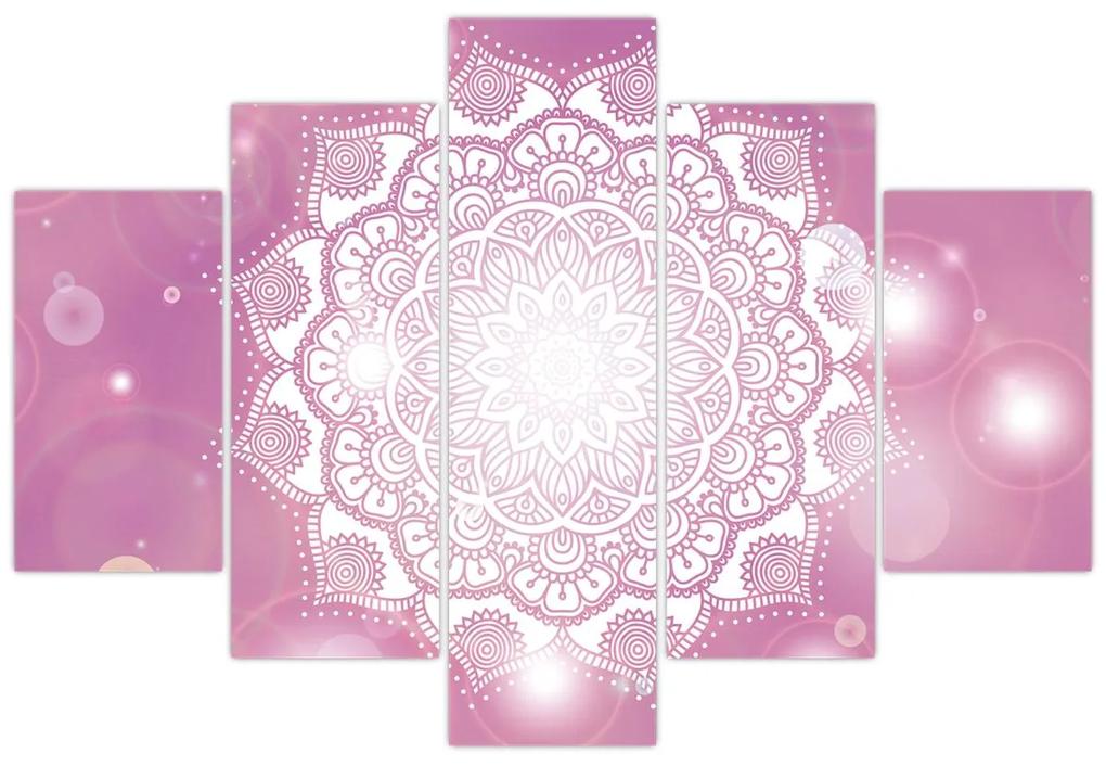 Obraz mandaly v ružovom pozadí (150x105 cm)