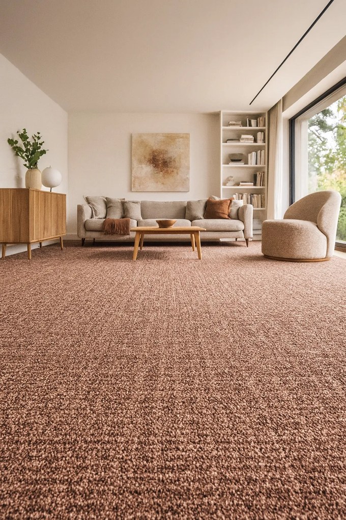 Koberec metráž Novelle 93, na mieru, šíře 3m,4m, hnedá, twinback (filc+juta), chodba / predsieň, Betap