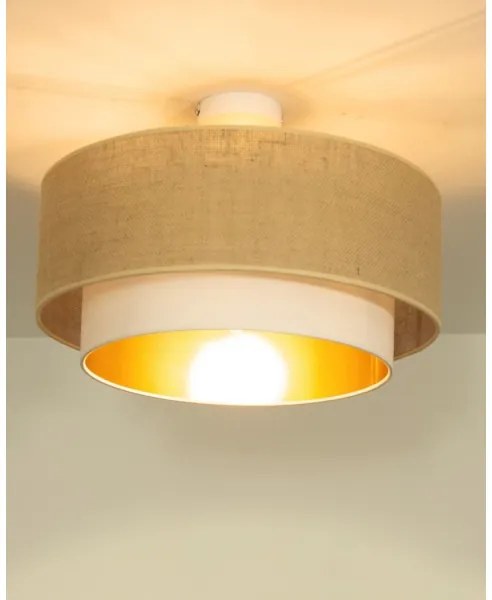 Prisadený luster SARTA 1xE27/60W/230V biela/juta