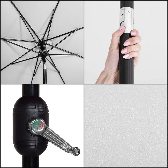 SPRINGOS Záhradný naklápací slnečník GU0034 - 300 cm svetlosivý