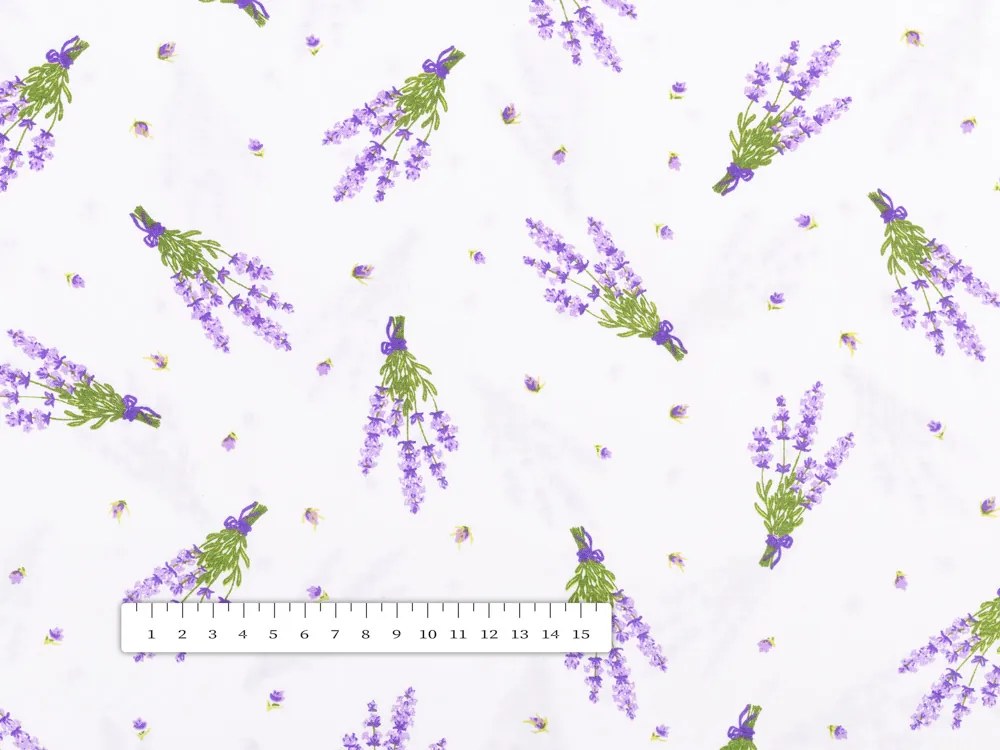 Biante Detské bavlnené posteľné obliečky do postieľky Sandra SA-301 Malé zväzky levandúľ na bielom Do postieľky 90x120 a 40x60 cm