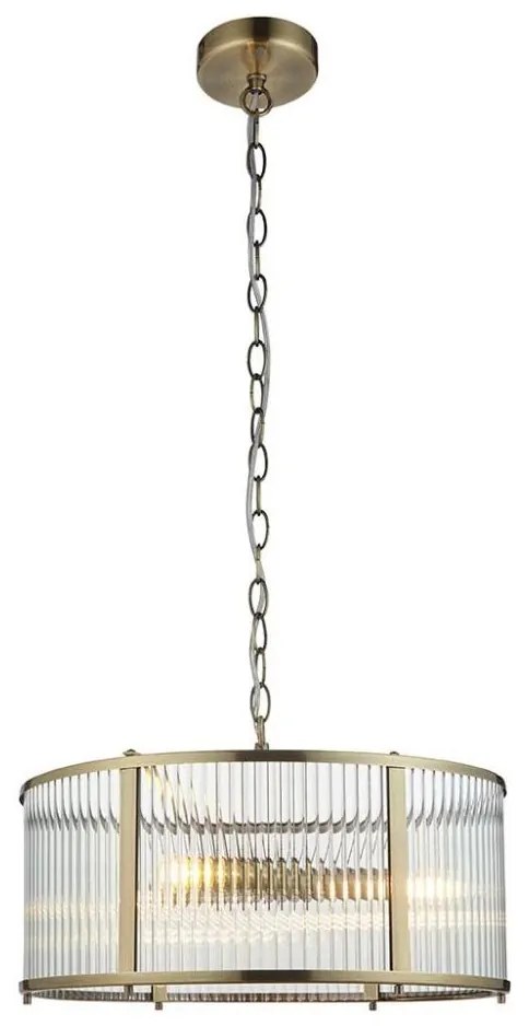 Endon 106282 - Závesný luster RIDGETON na reťazi 3xE14/6W/230V, mosadz