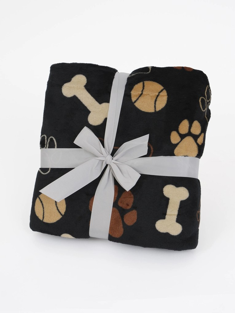 Deka mikroplyš Exclusive 150 × 200 cm – Psie labky čierne