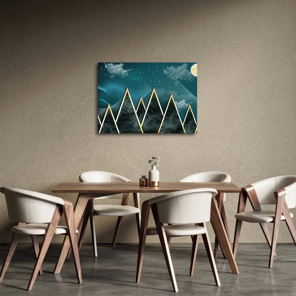 Obraz - Spln nad zlatými horami (70x50 cm)