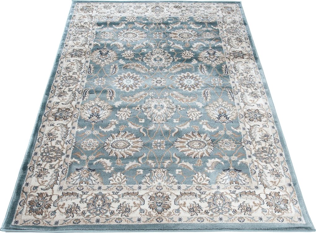 Moderný modrý koberec Dubai CHU – obdĺžnikový dizajn Rozmer: 80x150 cm