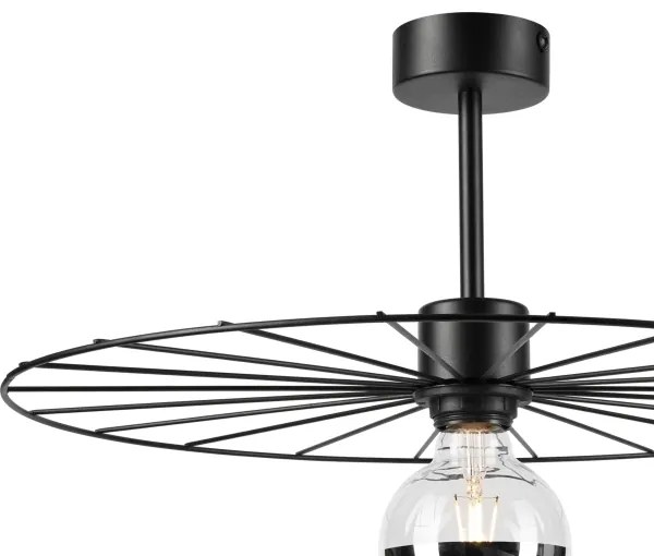 Luster na tyči MONTANA 1xE27/15W/230V pr. 45 cm čierna