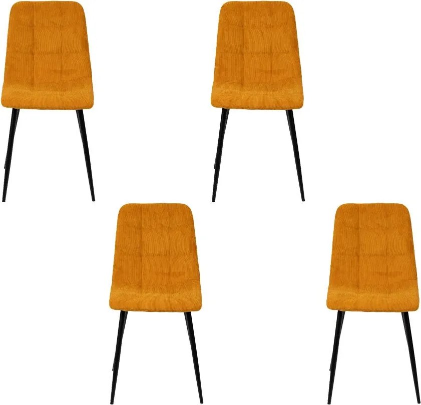 Set - 4 ks Jedálenská stolička AVENBERG ARDEN, žltá