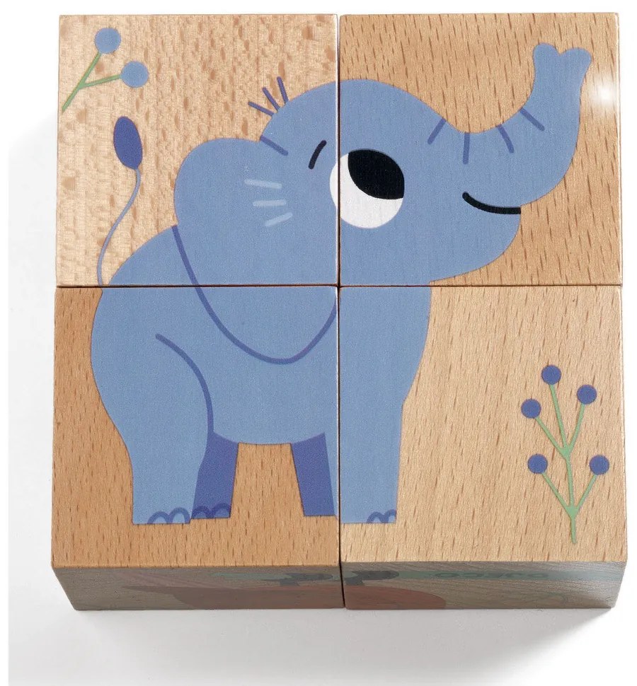 Drevené kocky - priatelia z divočiny