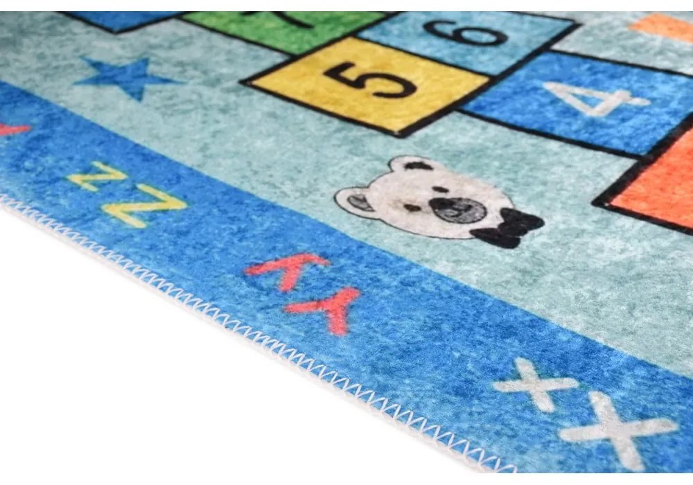 Modrý prateľný detský hrací koberec 100x160 cm Hopscotch Blue – Vitaus