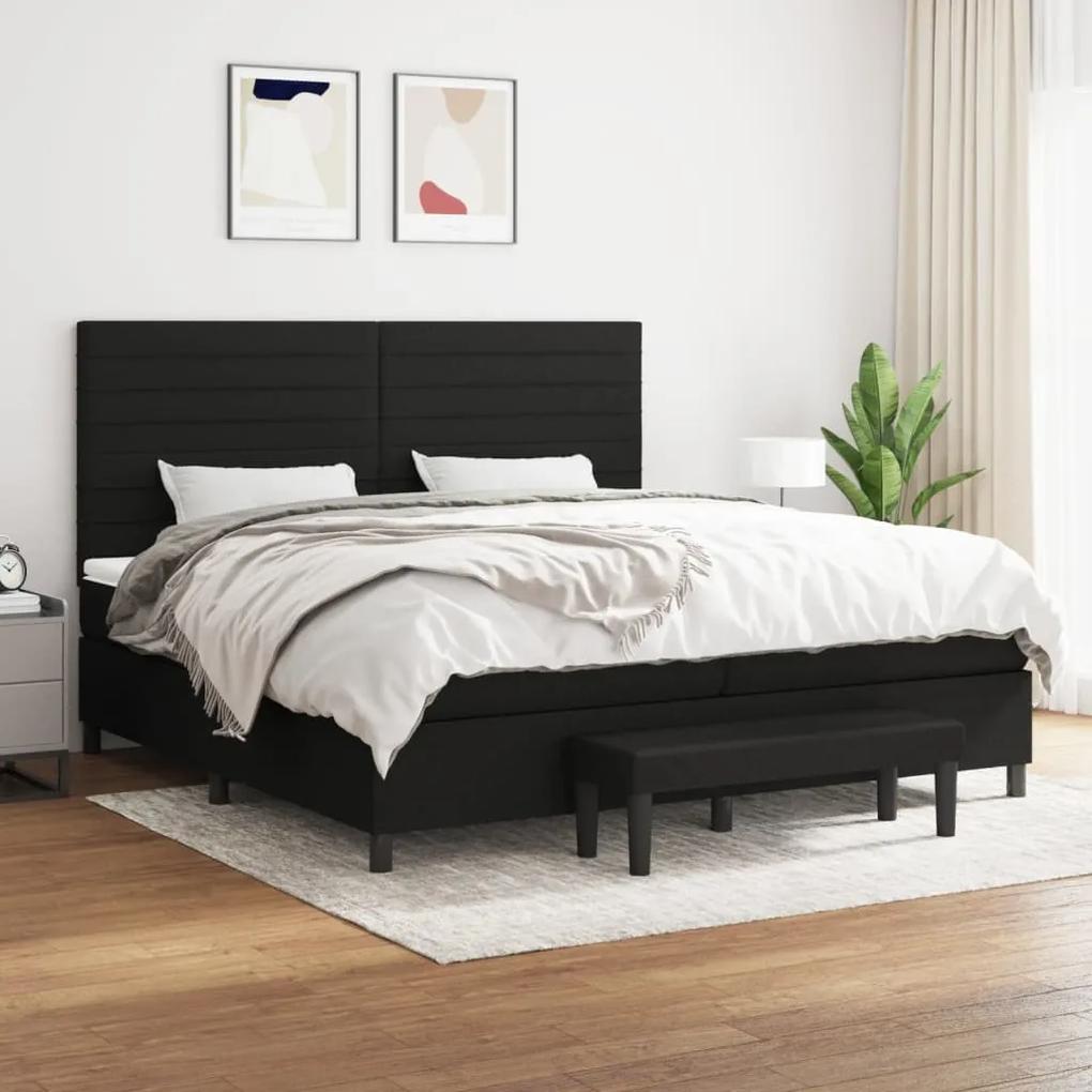 Boxspring posteľ s matracom čierna 200x200 cm látka 3136703
