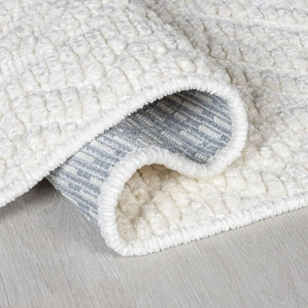 Krémovobiely umývateľný behúň zo ženilky 60x240 cm Jaipur – Flair Rugs