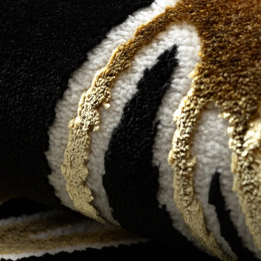 Dywany Łuszczów, Kusový koberec Allure 1964 black/gold, 140x190, čierna, kancelária