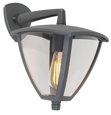 Klasická vonkajšia lampa na stenu tmavosivá IP44 - Platar