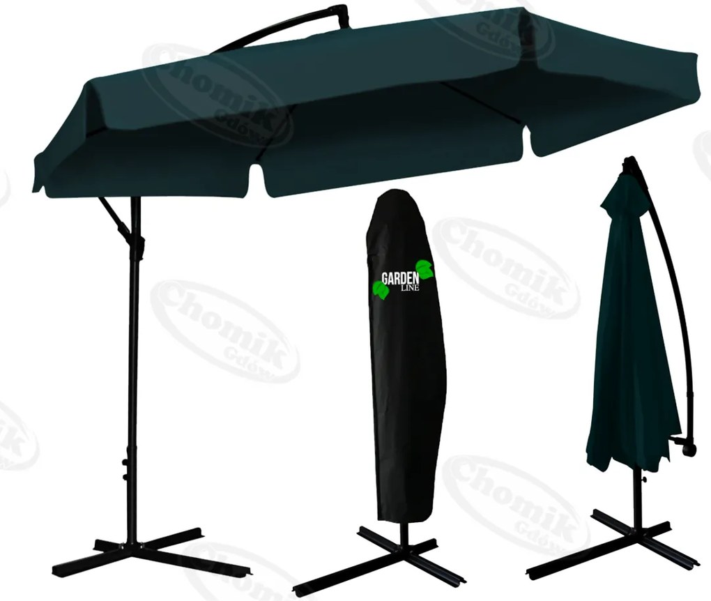 Garden Line 3 M ZELENÝ ZÁHRADNÝ SLNEČNÍK „BANANA“ S OBALOM