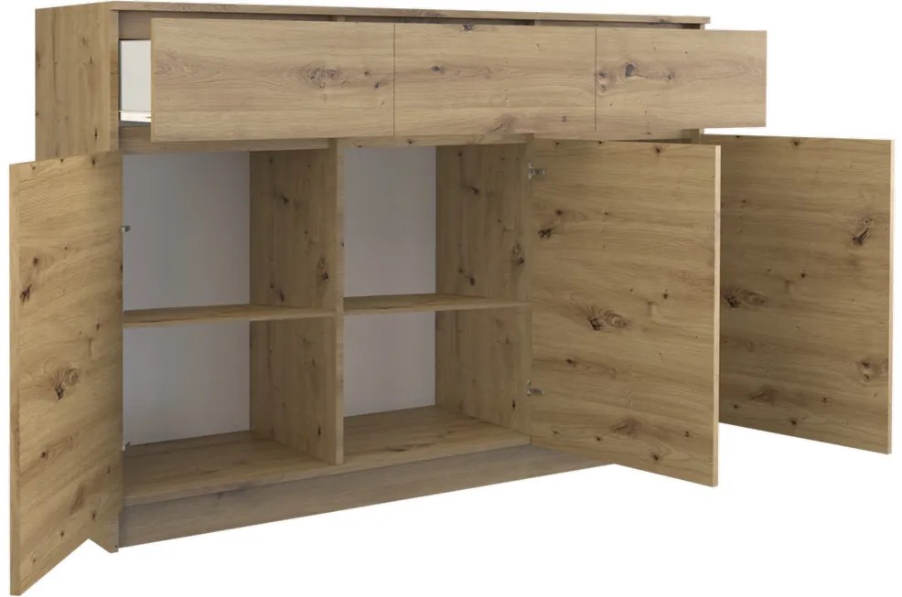 Komoda Musecalo 9 (dub artisan). Akcia -19%. Vlastná spoľahlivá doprava až k Vám domov. 1132851