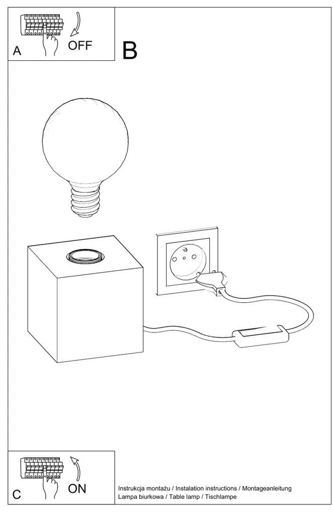 Stolná lampa Ariz, betónové telo svietidla